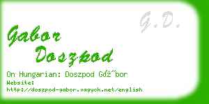 gabor doszpod business card